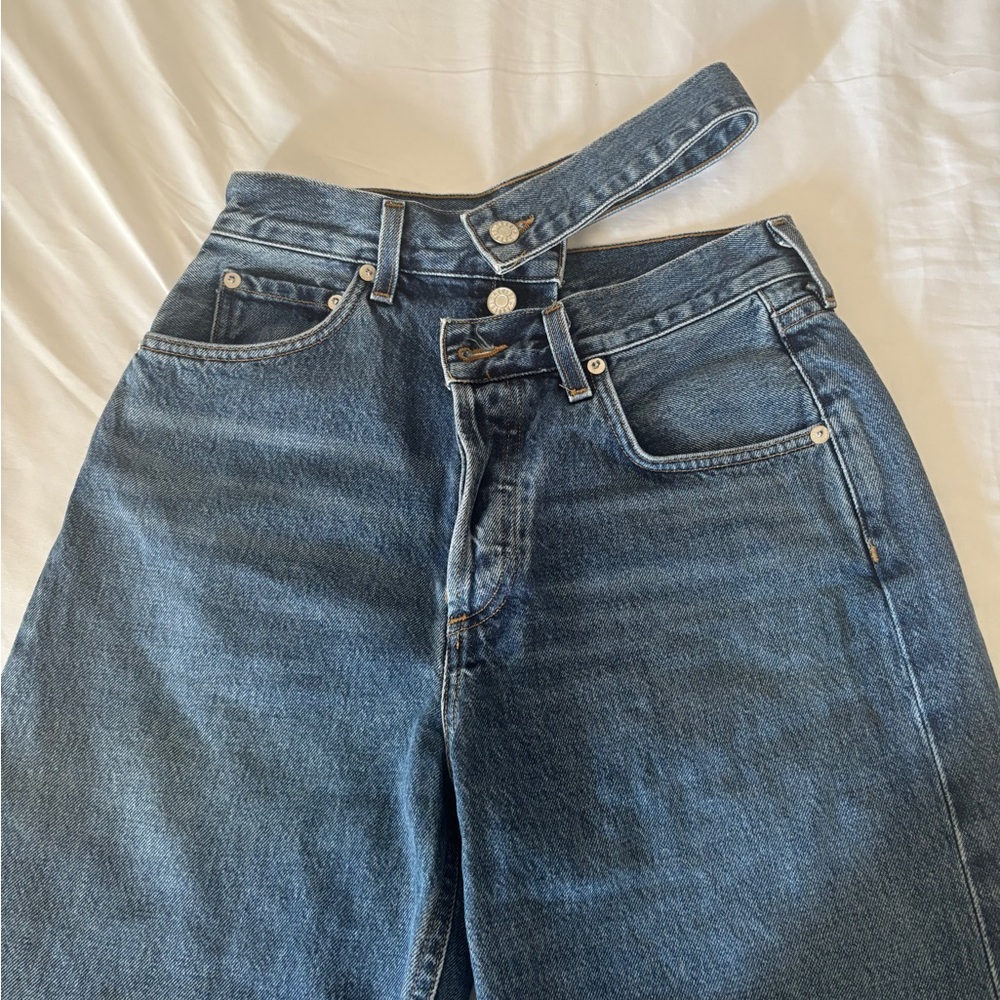 Agolde Women's Straight Leg Blue Jeans like new - Picture 10 of 11